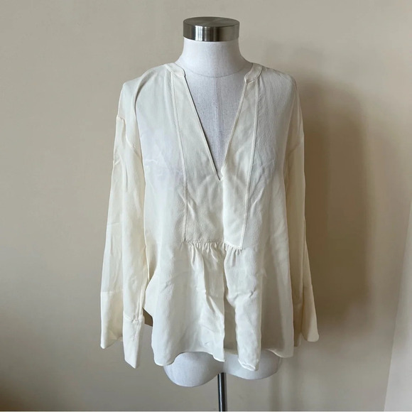 Theory Matara Pebbled Chiffon silk blouse 17369 - Picture 4 of 9